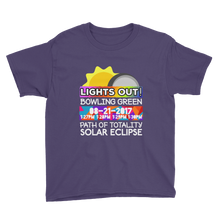 Boys - Bowling Green KY - Solar Eclipse Short Sleeve T-Shirt: "Lights Out!" PATH of TOTALITY 08-21-2017 w Actual Times