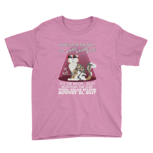 Boys Solar Eclipse Short Sleeve T-Shirt - "Calico Cat" Look! Up In The Sky August 21, 2017