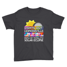Boys - Hopkinsville KY - Solar Eclipse Short Sleeve T-Shirt: "Lights Out!" PATH of TOTALITY 08-21-2017 w Actual Times
