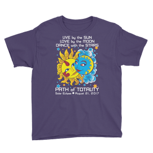 Boys Solar Eclipse Short Sleeve T-Shirt - Diego & Frida - Live Love Dance Path of Totality August 21, 2017