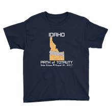 Boys Solar Eclipse Short Sleeve T-Shirt - Idaho - Path of Totality August 21, 2017 - Size XS, S, M, L, XL