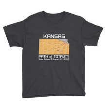 Boys Solar Eclipse Short Sleeve T-Shirt - Kansas - Path of Totality August 21, 2017 - Size S, M, L, XL, XS