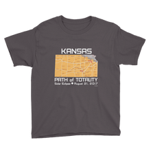 Boys Solar Eclipse Short Sleeve T-Shirt - Kansas - Path of Totality August 21, 2017 - Size S, M, L, XL, XS