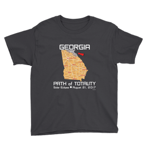 Boys Solar Eclipse Short Sleeve T-Shirt - Georgia - Path of Totality August 21, 2017