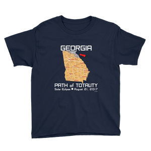 Boys Solar Eclipse Short Sleeve T-Shirt - Georgia - Path of Totality August 21, 2017