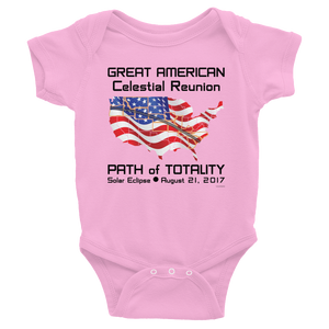 Baby/Infant Solar Eclipse Onesies-Bodysuit - FLAG - Great American Celestial Reunion Path of Totality August 21, 2017