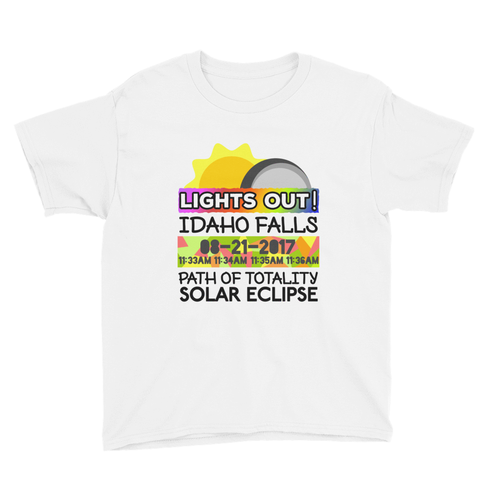 Boys - Idaho Falls ID - Solar Eclipse Short Sleeve T-Shirt: 