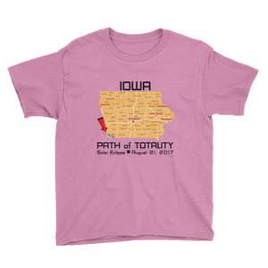 Boys Solar Eclipse Short Sleeve T-Shirt - Iowa - Path of Totality - Solar Eclipse August 21, 2017