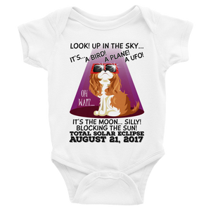 Baby/Infant Solar Eclipse Onesies-Bodysuit - "King Cavalier Dog" Look! Up In The Sky August 21, 2017