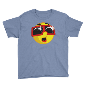 Boys Solar Eclipse Short Sleeve T-Shirt - EMOJI w ECLIPSE GLASSES - Path of Totality August 21, 2017