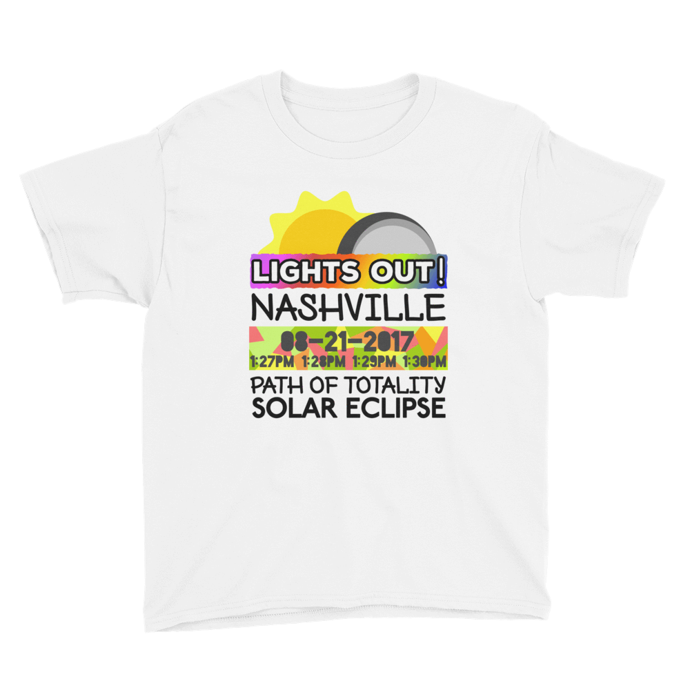 Boys - Nashville TN - Solar Eclipse Short Sleeve T-Shirt: 