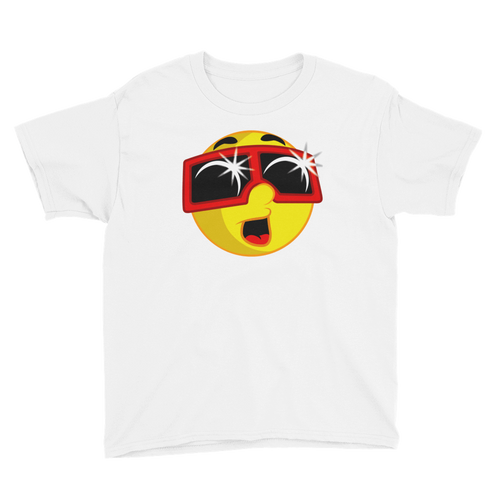 Boys Solar Eclipse Short Sleeve T-Shirt - EMOJI w ECLIPSE GLASSES - Path of Totality August 21, 2017