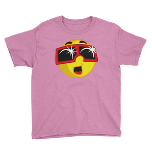 Boys Solar Eclipse Short Sleeve T-Shirt - EMOJI w ECLIPSE GLASSES - Path of Totality August 21, 2017