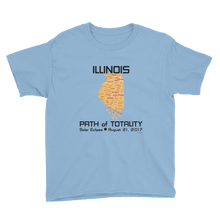 Boys Solar Eclipse Short Sleeve T-Shirt - Illinois - Path of Totality August 21, 2017 - Size S, M, L, XL, XS