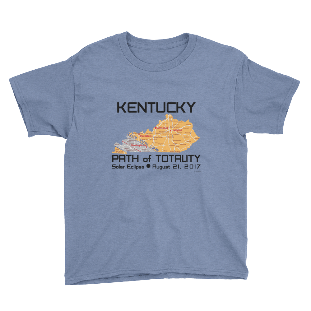 Boys Solar Eclipse Short Sleeve T-Shirt - Kentucky - Path of Totality August 21, 2017