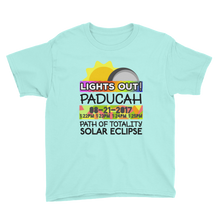 Boys - Paducah KY - Solar Eclipse Short Sleeve T-Shirt: "Lights Out!" PATH of TOTALITY 08-21-2017 w Actual Times