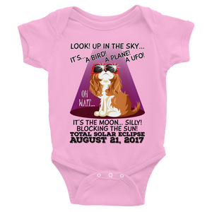 Baby/Infant Solar Eclipse Onesies-Bodysuit - "King Cavalier Dog" Look! Up In The Sky August 21, 2017