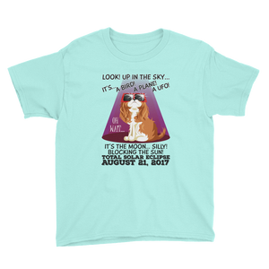 Boys Solar Eclipse Short Sleeve T-Shirt - "King Cavalier Dog" Look! Up In The Sky August 21, 2017