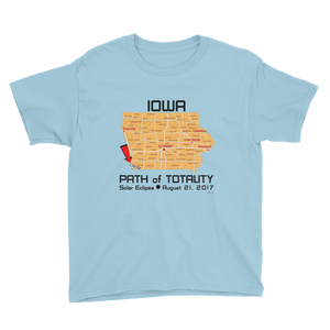 Boys Solar Eclipse Short Sleeve T-Shirt - Iowa - Path of Totality - Solar Eclipse August 21, 2017