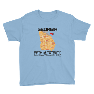 Boys Solar Eclipse Short Sleeve T-Shirt - Georgia - Path of Totality August 21, 2017