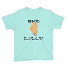 Boys Solar Eclipse Short Sleeve T-Shirt - Illinois - Path of Totality August 21, 2017 - Size S, M, L, XL, XS