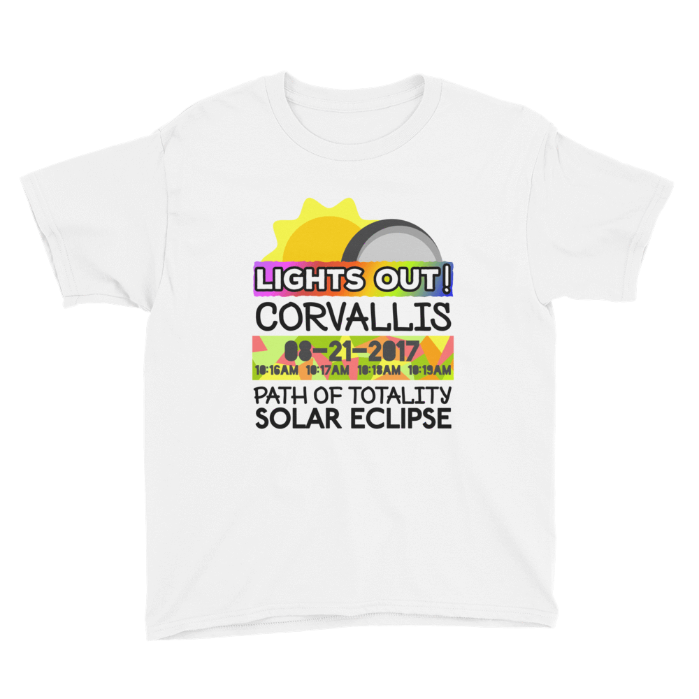 Boys - Corvallis OR - Solar Eclipse Short Sleeve T-Shirt: 