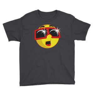 Boys Solar Eclipse Short Sleeve T-Shirt - EMOJI w ECLIPSE GLASSES - Path of Totality August 21, 2017