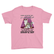 Boys Solar Eclipse Short Sleeve T-Shirt - "Calico Cat" Look! Up In The Sky August 21, 2017