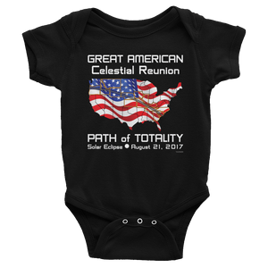 Baby/Infant Solar Eclipse Onesies-Bodysuit - FLAG - Great American Celestial Reunion Path of Totality August 21, 2017