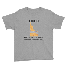 Boys Solar Eclipse Short Sleeve T-Shirt - Idaho - Path of Totality August 21, 2017 - Size XS, S, M, L, XL