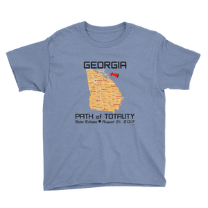 Boys Solar Eclipse Short Sleeve T-Shirt - Georgia - Path of Totality August 21, 2017