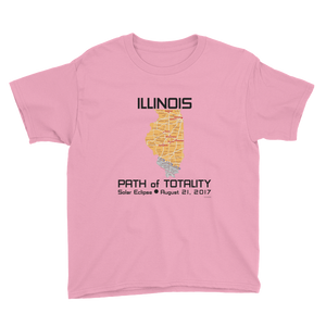 Boys Solar Eclipse Short Sleeve T-Shirt - Illinois - Path of Totality August 21, 2017 - Size S, M, L, XL, XS