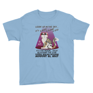 Boys Solar Eclipse Short Sleeve T-Shirt - "Calico Cat" Look! Up In The Sky August 21, 2017