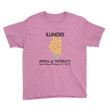 Boys Solar Eclipse Short Sleeve T-Shirt - Illinois - Path of Totality August 21, 2017 - Size S, M, L, XL, XS