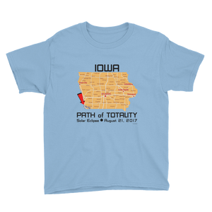 Boys Solar Eclipse Short Sleeve T-Shirt - Iowa - Path of Totality - Solar Eclipse August 21, 2017