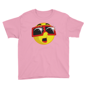 Boys Solar Eclipse Short Sleeve T-Shirt - EMOJI w ECLIPSE GLASSES - Path of Totality August 21, 2017