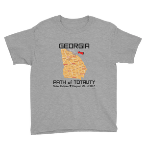 Boys Solar Eclipse Short Sleeve T-Shirt - Georgia - Path of Totality August 21, 2017