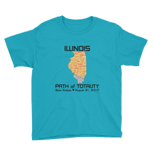 Boys Solar Eclipse Short Sleeve T-Shirt - Illinois - Path of Totality August 21, 2017 - Size S, M, L, XL, XS