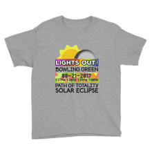 Boys - Bowling Green KY - Solar Eclipse Short Sleeve T-Shirt: "Lights Out!" PATH of TOTALITY 08-21-2017 w Actual Times