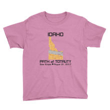 Boys Solar Eclipse Short Sleeve T-Shirt - Idaho - Path of Totality August 21, 2017 - Size XS, S, M, L, XL